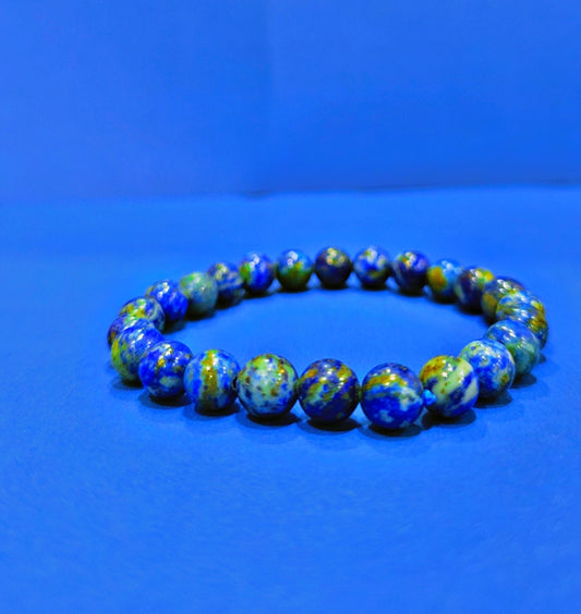 REBUY Lapis Lazuli Bracelet Natural Crystal Healing Stone Bracelet Gemstone Jewelry Bracelet for Men & Women, Bead Size 8 mm, Color Blue, Lab Certificate