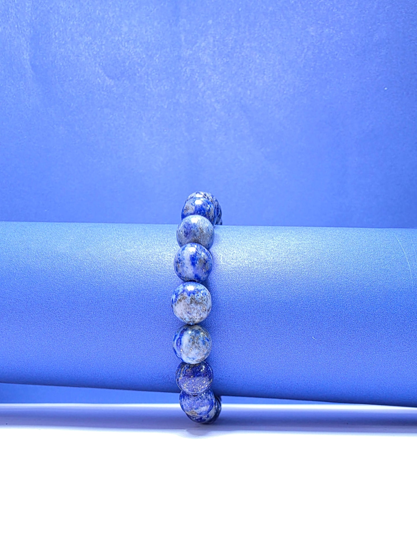 REBUY Lapis Lazuli Bracelet Natural Crystal Healing Stone Bracelet Gemstone Jewelry Bracelet for Men & Women, Bead Size 8 mm, Color Blue, Lab Certificate